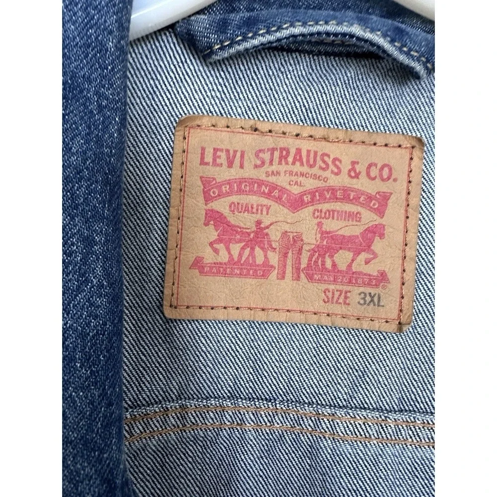 Levi's Denim Jacket Men's 3XL Hand Painted Art Trucker Vintage Style